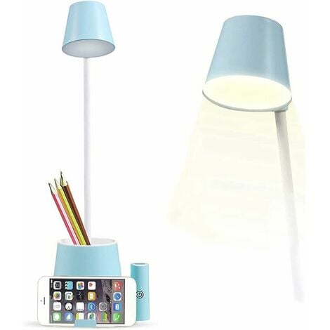 Lampe de Bureau, Lampe de Table LED à Intensité Variable Veilleuse pour  Enfants avec Interrupteur Tactile et Porte-Stylo, 24 LED, Lampe de Chevet