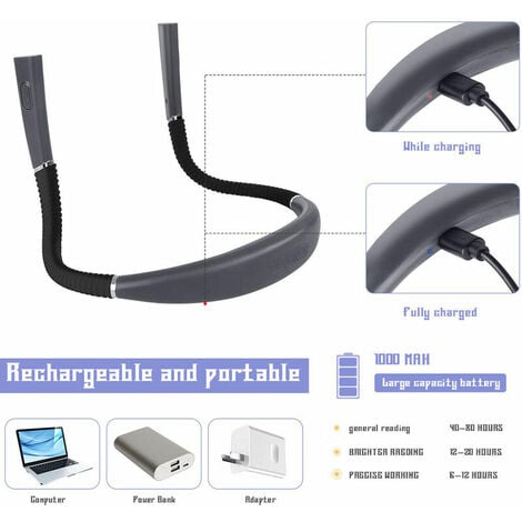 Lampe de Lecture de Cou Rechargeable, Lampe pour lecture au Lit, 3 Couleurs, 9 Niveaux de Luminosité, Bras Pliables, Longue Durée de Vie, Parfaite pour la Lecture,Le Tricot,la Réparation
