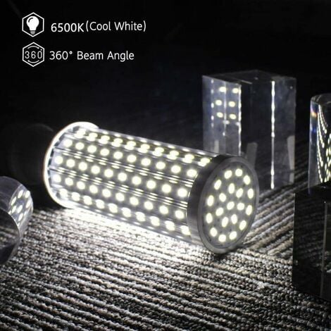 E27 LED Ampoule de Mas 60W, 550W équivalent Ampoules, 6500K Blanc Froid E27 Ampoule LED, Non Dimmable, 5850LM 160x5630SMD, Edison LED ampoule à mas (60W Blanc Froid)