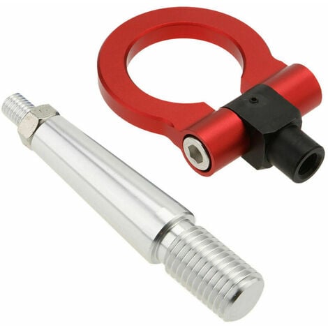 Crochet de remorquage de course de voiture pliable conu pour Mitsubishi Lancer EX voiture Auto remorque anneau crochet de remorquage ensemble rouge - rouge