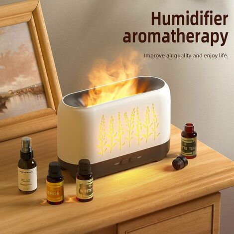 Diffuseur D'huiles Essentielles à Ultrasons - 500ml, Forme Ovale, Couleur Marron, Arrêt Automatique