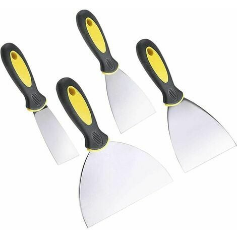 4 PCS Couteau à Mastic INOX Couteau à Enduire en Métal Spatule Bricolage  Durable Spatule Enduit Lissage Professionnel Spatule [65]