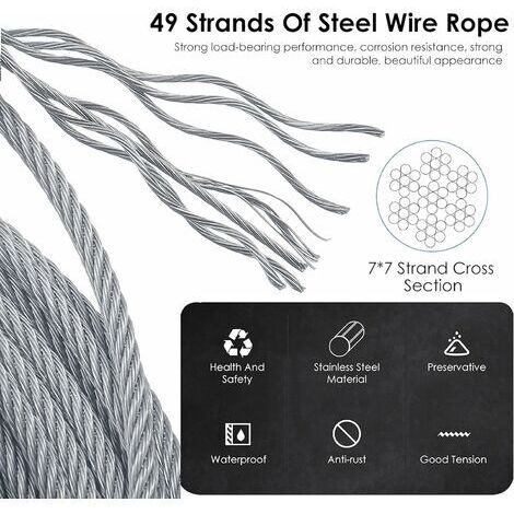 Support Plantes Grimpantes WOOLUCK - Acier Inoxydable - 16 Supports + Corde 24m - Pour Rosiers, Jardins