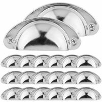 Poignée Coquille Métal Vieil Argent FOSUN - Entraxe 64mm - Longueur 92mm