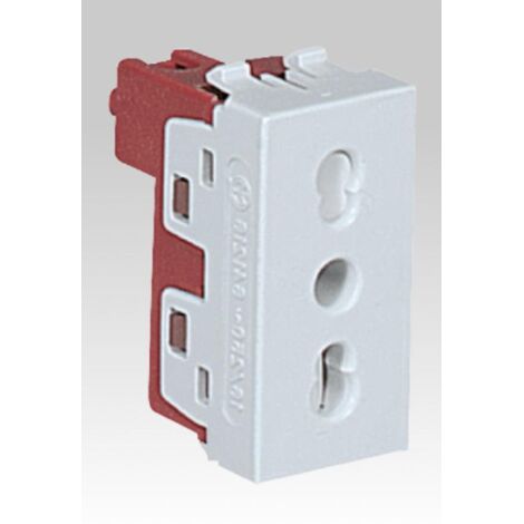 Presa Antischiacciamento 2P+T In PVC Bipasso 10/16A 250V Bianco