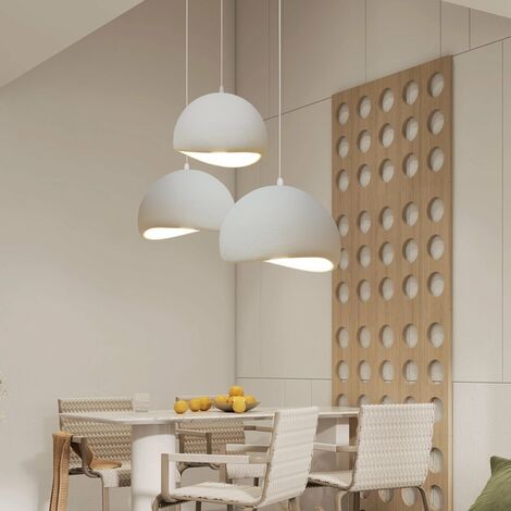 Luminaires suspendus Polystyrène Wabi Sabi Luminaire suspendu Blanc pour Salle à manger Hall Suspension,30x20cm