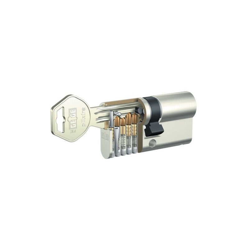 Cylindre double entrée européen pExtra - DORMAKABA Argent                N/A                                35 mm  45 mm                                                              Cylindre double en