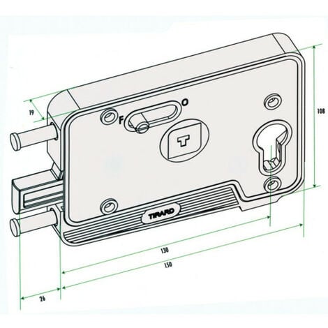 Serrure pour porte de garage réversible Argent
