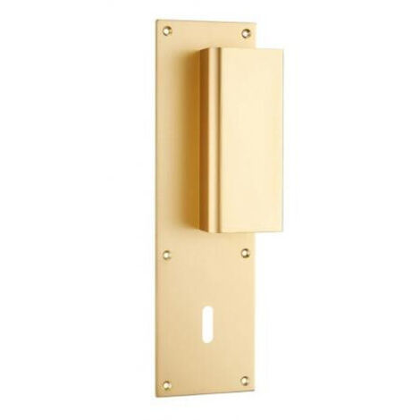 Vachette – Poignée de porte palière aileron – Entraxe 300mm – Finition métal argent – 6 trous percés fraisés – Réversible gauche/droite (1/2)