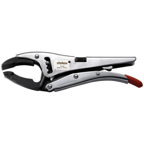Dolex – Pince étau becs longs 80 mm – Acier forgé – Mors rainurés et trempés – Serrage jusqu'à 600 daN – BL250