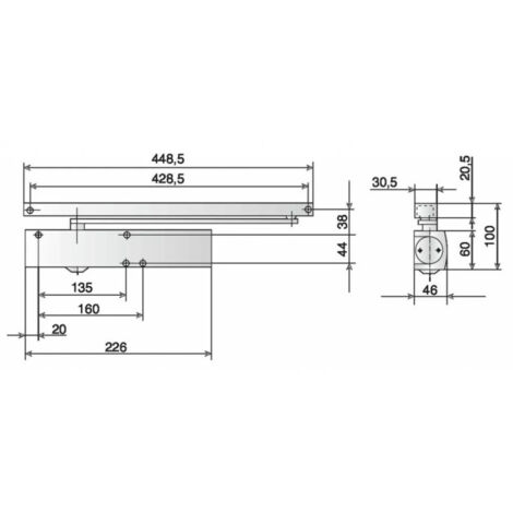 Geze – Ferme-porte TS 3000VBC – Freinage à l'ouverture réglable – Pour portes jusqu'à 1100 mm et 100 kg – 109329