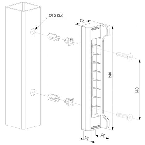 Gâche polyamide en applique FORTYLOCK - LOCINOX Noir