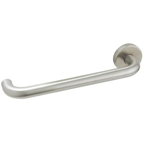 Vachette – Poignée de porte PMR en acier inoxydable brossé – Béquille 320mm – Compatible serrures D45 et 5000 – Montage par vis bois
