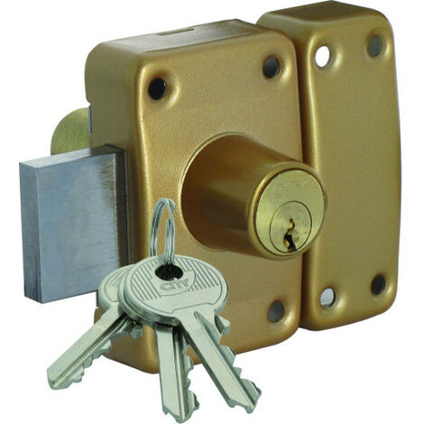 Verrou CITY 26 à double entrée gâche huisserie bois cylindre de 40mm - ISEO - 10022401 (1/2)