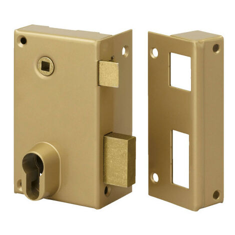 Serrure en applique monopoint verticale à fouillot profil européen 9814 - METALUX Gauche  Vertical                                                             Doré              120  70