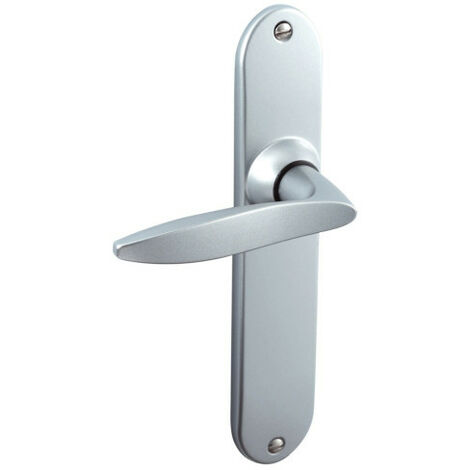 Ensemble de poignée ”Twist” chromé velours - BEZAULT - Plaque 215 x 41 mm - entraxe de fixation 195 mm - Palière - clé I (1/3)