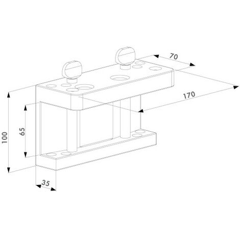 Gabarit de perçage pour serrure de portail battant LOCINOX Argent