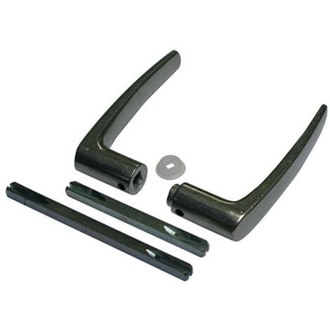 Duval – Béquille double en aluminium noir – Carrés de 6 et 7 mm – Finition époxy durable – 3601085900