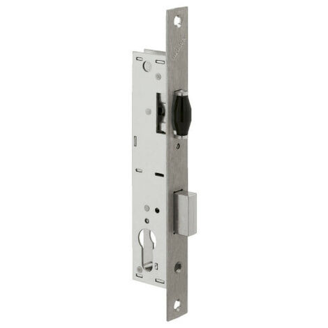 Metalux – Serrure monopoint à encastrer Série 880 – Têtière inox réversible – Pêne dormant rallongé 5mm sur commande – Pour bois dur (1/5)