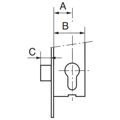 Serrure à encastrer 3 points à rouleau clé i série 2274 têtière plate 22 mm - STREMLER 30 18,5 à 38 mm 0 18,5 (1/8)