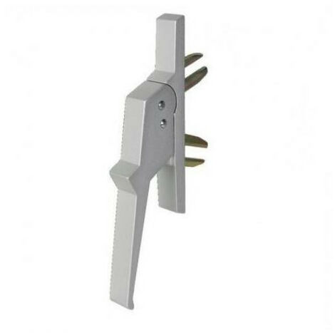 Crémone double fourche anodisée argent 517D/518D – Fixation invisible extérieure – Entraxe 81mm – Pour châssis aluminium – Argenta