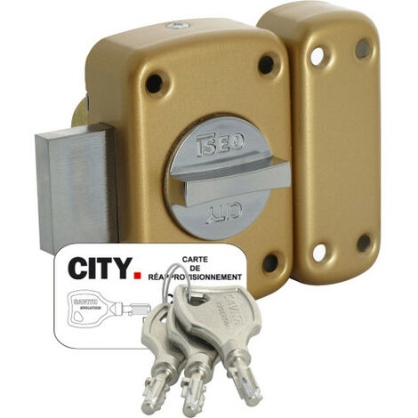 Verrou à bouton 4115 G.B CAVITH – Longueur 45 mm – 3 clés difficiles à reproduire – Finition jaune/doré en bronze