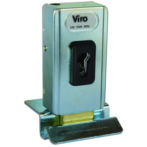 Serrure électrique étroite 12VCA pour vantail battant – Sens d'ouverture intérieur – Pêne pivotant pour cylindres européens – Viro