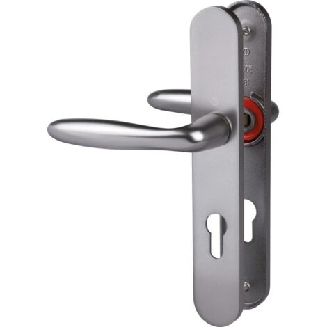 Hoppe – Poignée de porte d'entrée Verona – Poignée clé I – Entraxe 195 mm – Pour portes de garage et bureaux – Couleur gris