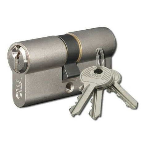 Cylindre double entrée 5G CITY - ISEO Argent                N/A                                30 mm  35 mm                Nickelé                                              Cylindre double entrée