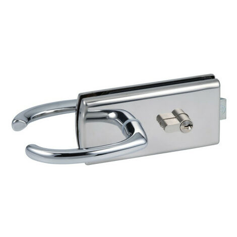 Serrure de miroiterie à cylindre à béquille double Lagune 4300 finition chromé brillant - Assa Abloy