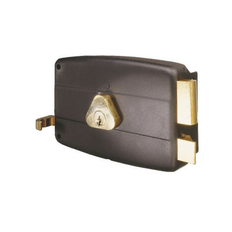 Serrure monopoint en applique horizontale 45mm gauche – Coffre acier noir – Cylindre laiton 5 goupilles – Livrée avec 3 clés – Cisa - 501210-02-2A