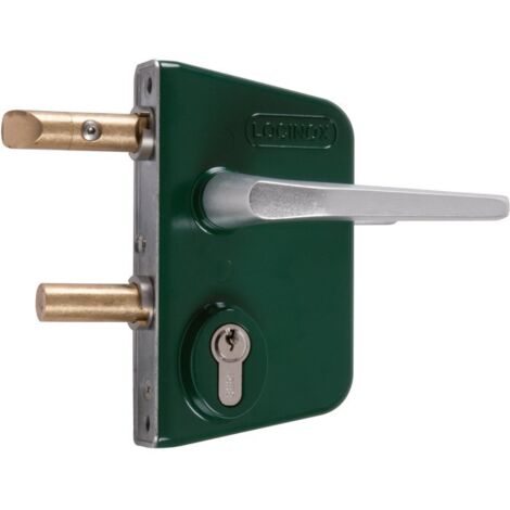 Locinox – Serrure de portail en applique – Compatible profils 40-60mm – Mécanisme inox et boîtier aluminium thermolaqué – Hauteur 160mm, largeur 90mm, profondeur 30mm