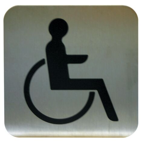 Plaque de porte toilettes inox "HANDICAPÉS" NT.PCT - NORMBAU