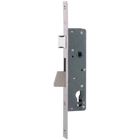 Serrure monopoint à encastrer – Iseo Noir 85 mm – Entraxe 85 mm – Têtière acier inoxydable – Demi-tour réglable