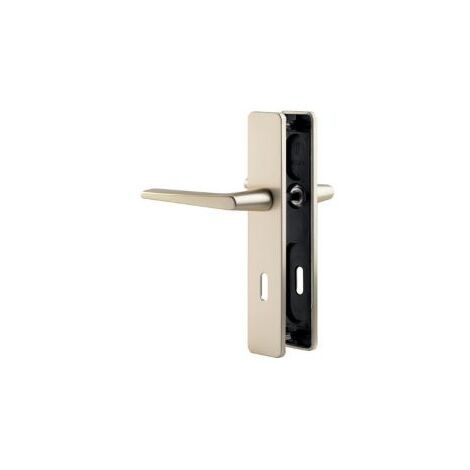 Ensemble de poignées de porte sur plaque RIVIERA - ASSA ABLOY BEZAULT Champagne 70 Clé L (1/9)
