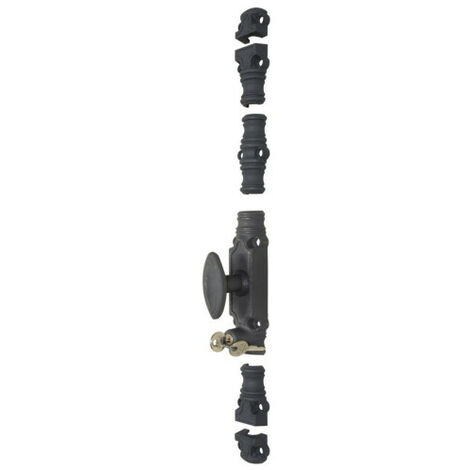 Crémone RY59 – Bouton ovale en fonte – Serrure Ronis avec 2 clés – Dimensions boîtier 147x42x20mm – Tringle 16x8mm – Jardinier Massard