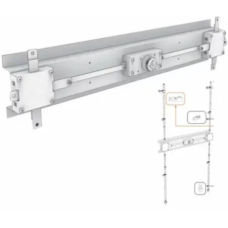 Serrure multipoints pour porte de garage basculante – 4 points de verrouillage – Cylindre haute sécurité – Acier galvanisé – Dimensions 850x164x70mm – Mottura