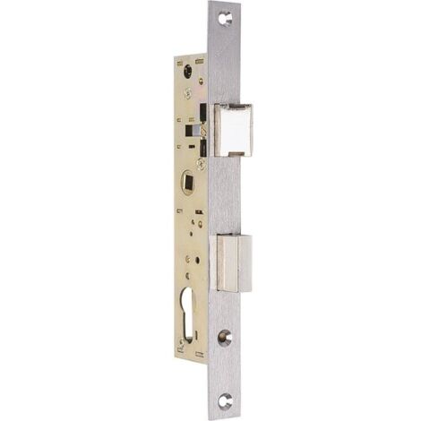 Metalux – Serrure monopoint encastrée 70mm – Largeur 28mm – Pêne dormant 1/2 tour réversible – Têtière inox 22mm – Compatible cylindre européen