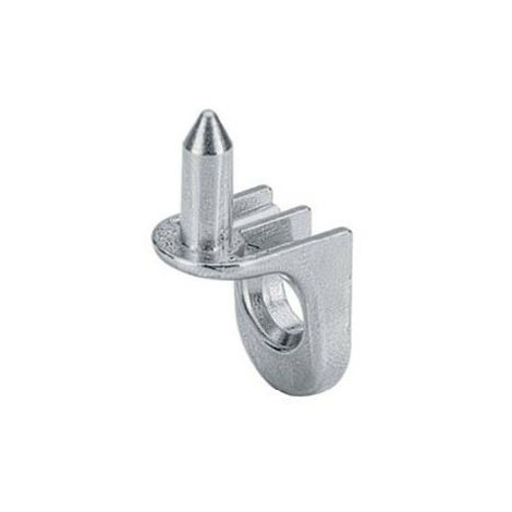 Hettich – Taquets d'étagère 5 mm en zamak nickelé – Charge jusqu'à 75 kg/m² – Boîte de 100 unités – Compatible System 32