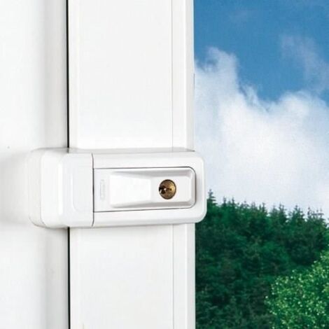 Abus – Verrou de fenêtre 3010 blanc – Sécurité renforcée pour PVC, aluminium et bois – Installation en applique ou à recouvrement