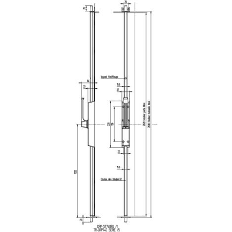 Crémone pompier rotatif ST740 - ASSA ABLOY VACHETTE