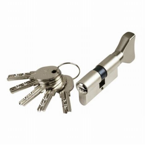Cylindre de serrure Cavers ISEO ISR6 – Nickelé mat – 30B x 60 mm – 5 clés réversibles – 6 goupilles en inox – Protection anti-perçage