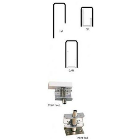 Vachette – Kit points haut et bas standard – 2 points de condamnation pour porte standard – Compatible gâche en J ou applique réglable – Finition blanche