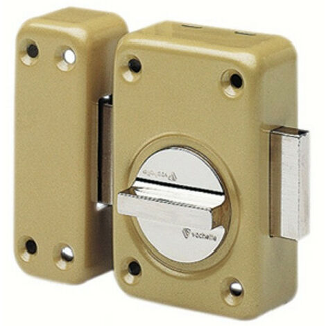 Vachette – Verrou à bouton 110mm cylindre 40mm avec 3 clés – Acier embouti finition bronze – Installation discrète – 16103000 (1/10)