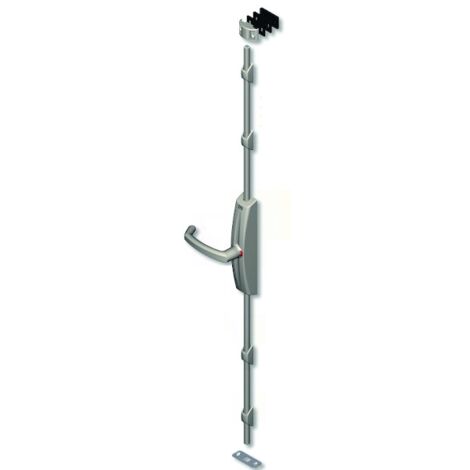 Crémone DUALIS à poignée rotative Gris alu RAL 9006 - LA CROISEE DS - DS7211-007