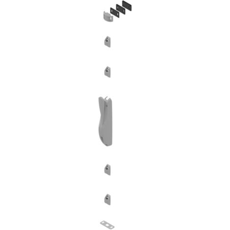 La Croisee Ds – Crémone pompier à levier pour portes en bois et aluminium – Finition gris RAL 9006 – Norme NFP 26.303 – Hauteur 235 mm - DS6887-007