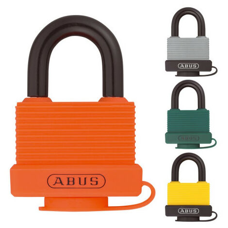Abus – Cadenas étanche 70AL45 – Boîtier laiton massif – Anse gainée PVC – Verrouillage automatique – Résistant à l'eau et à la poussière