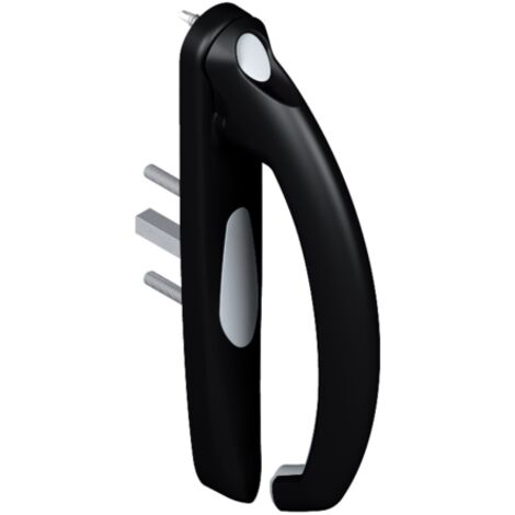 La Croisee Ds – Poignée intérieure pour porte-fenêtre 193 mm – Angle 20° – Réversible droite/gauche – Finition noir brillant – Installation facile