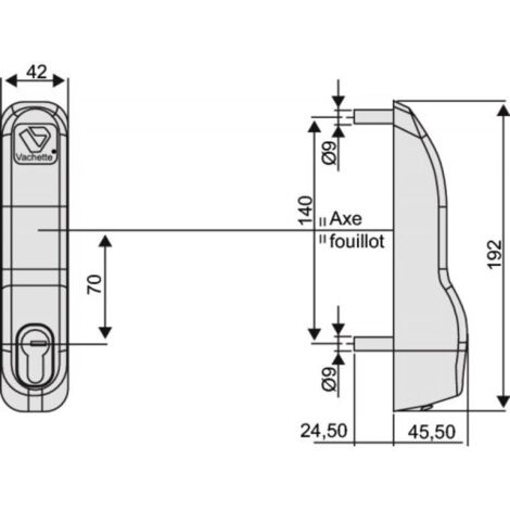 Vachette – Module pour serrures antipanique à clé seule PREMIUM – Installation facile sur portes bois, métal, PVC, aluminium – Finition inox – Compatible séries 4800, 6800, 1900