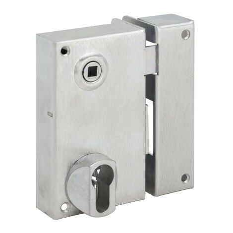Serrure de portail verticale pour profilé européen  124 mml  Droite     Verticale  x